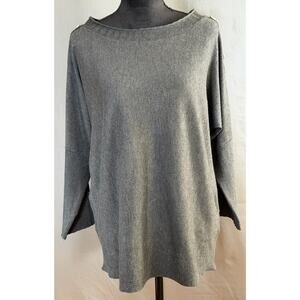 Melissa Paige Dolman Sleeve Button-Shoulder Sweater L